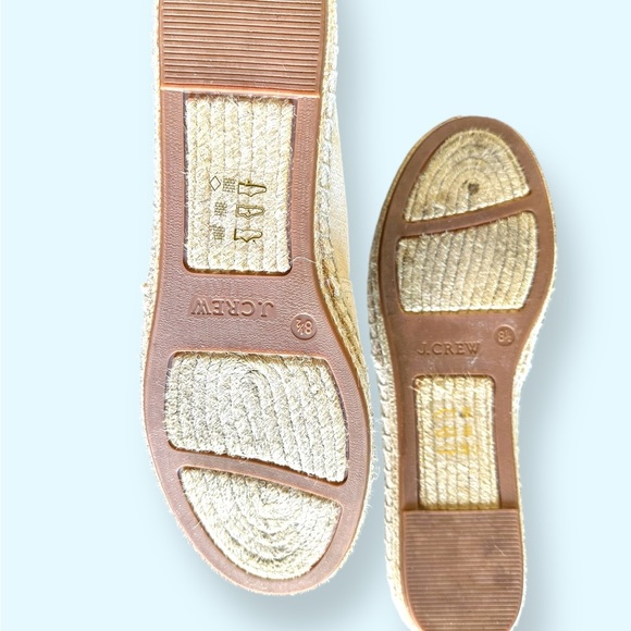 J.Crew Canvas Espadrilles Embroidered Fruit Flats Beige Womens 8.5 Summer Shoes - Picture 7 of 8